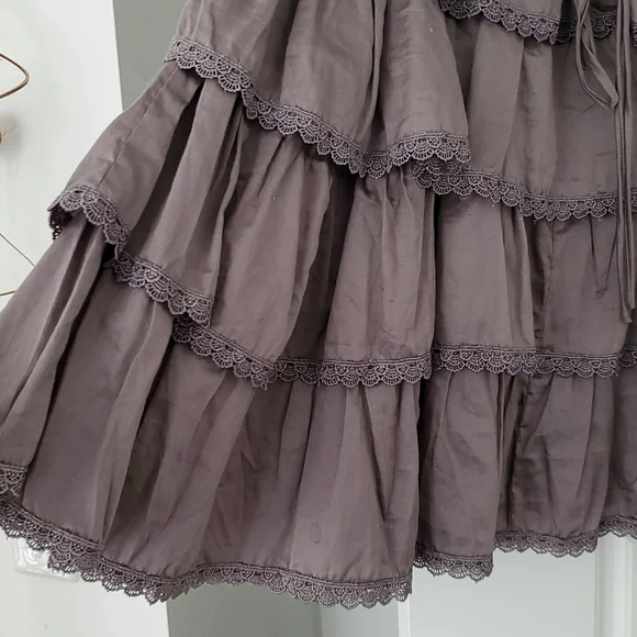 Layered tiered ruffle corset skirt gray - Picture 4 of 8